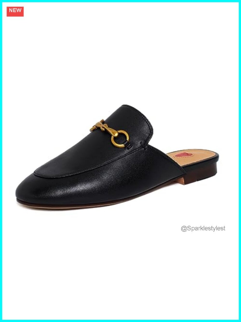 PU Leather Mules Slip On Backless Loafers Flats for Work Casual